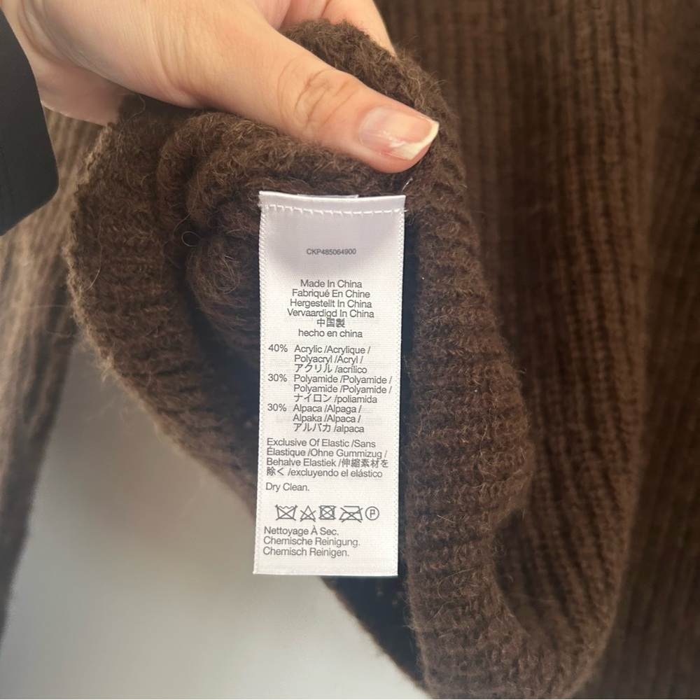 Madewell Brown Ribbed Crewneck Sweater Size XS - Picture 6 of 7